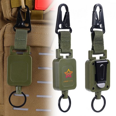 Custom Heavy Duty Retractable Wire Rope Carabiner Badge Holder