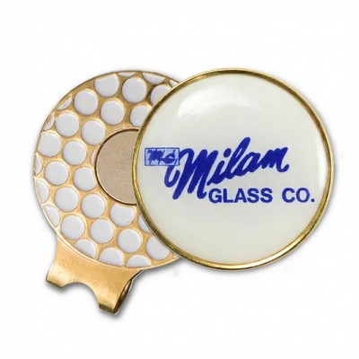 Hat Clips Gold w/ 1" Color Quick Ballmarker