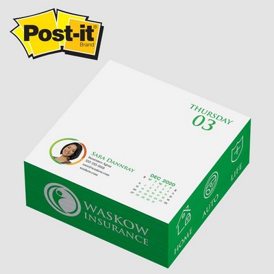 Post-it® Custom Printed Notes Calendar Cubes - 3 3/8 x 3 3/8 x 1 5/8