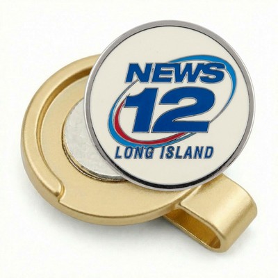 Economy Hat Clip Pearl Gold w/ Enamel Ball Marker