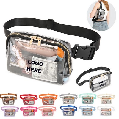 Custom Fashion Waist Pack Clear Purse Fanny Pack Waterproof Belt Bag for Stadium