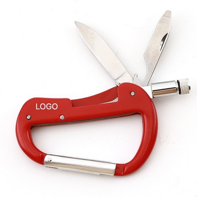 Aluminum Alloy Gourd Shape Carabiner Clip with Spring Hook for Water Bottle Backpack LED Light