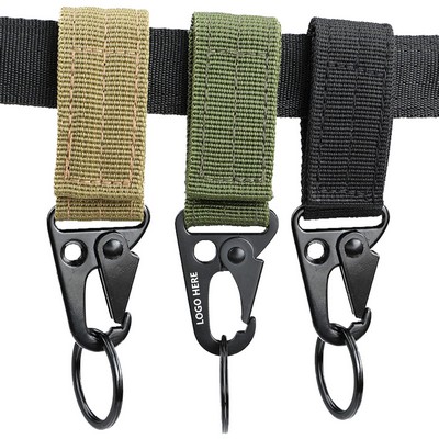 Durable Tactical Band Belt with Carabiner Keychain